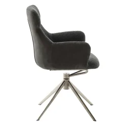 Esszimmer Sesselstuhl in Anthrazit - Prising (2er Set)