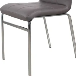 Esszimmer Sitzgruppe in Grau & Weiß Sisela mit Kunstleder Stühlen (fünfteilig)