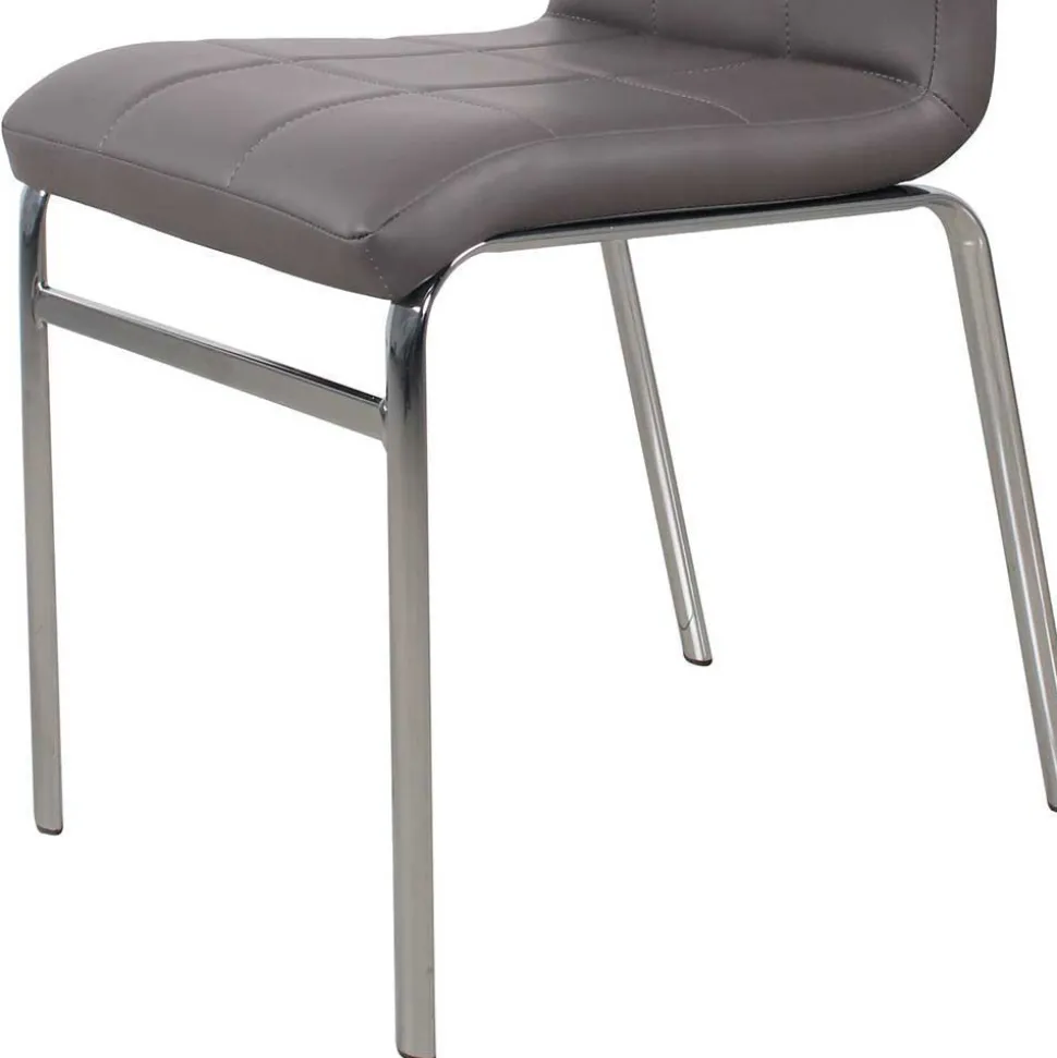 Esszimmer Sitzgruppe in Grau & Weiß Sisela mit Kunstleder Stühlen (fünfteilig)