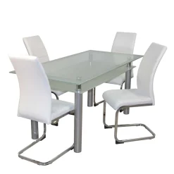 Esszimmer Sitzgruppe mit Glastisch - Yulmatro (fünfteilig)