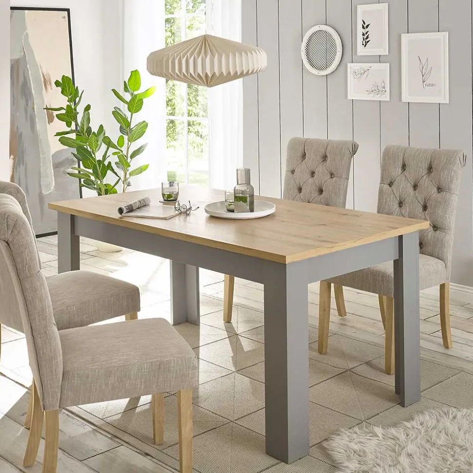 Esszimmer Tisch in Eiche NB & Lichtgrau - Buleta