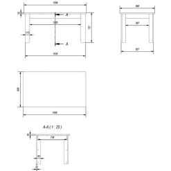 Esszimmer Tisch in Eiche NB & Lichtgrau - Buleta