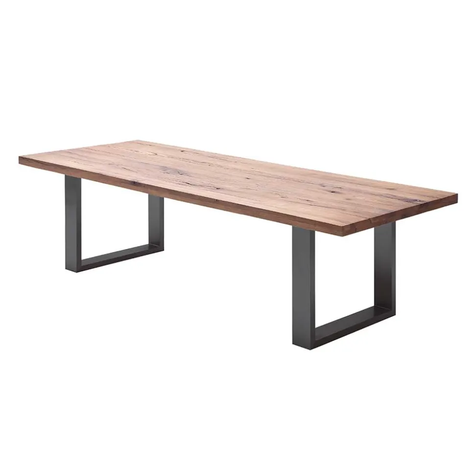 Esszimmer Tisch mit dunkler Eichenplatte - Buleta