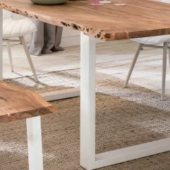 Esszimmer Tisch mit Holzplatte Baumkante - Oking