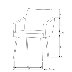 Esszimmer Tischsessel in Graubraun Stoff - Davos (2er Set)
