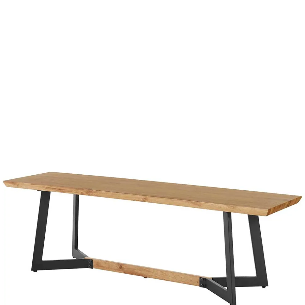 Esszimmerbank in Eiche Optik mit Schwarz - Yasmina