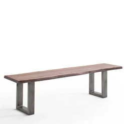 Esszimmerbank in Walnuss Braun mit Altsilber - This