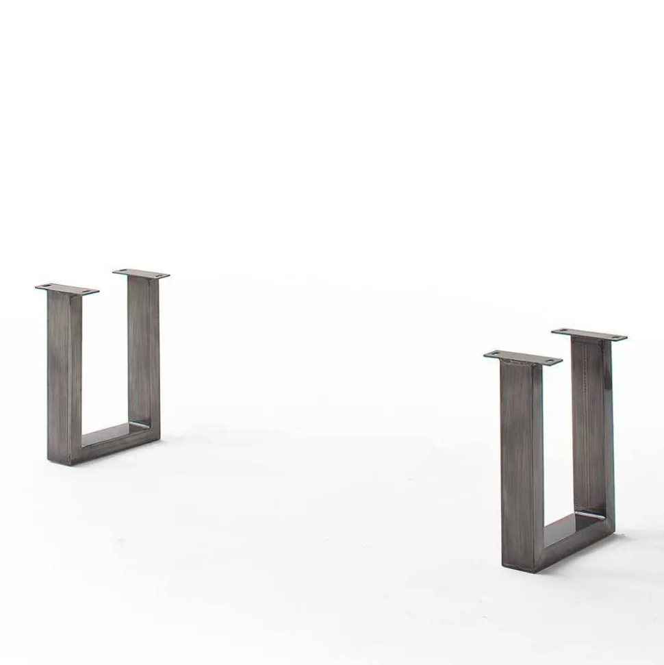 Esszimmerbank in Walnuss Braun mit Altsilber - This