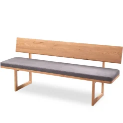 Esszimmerbank mit Lehne aus Wildeiche - Saar