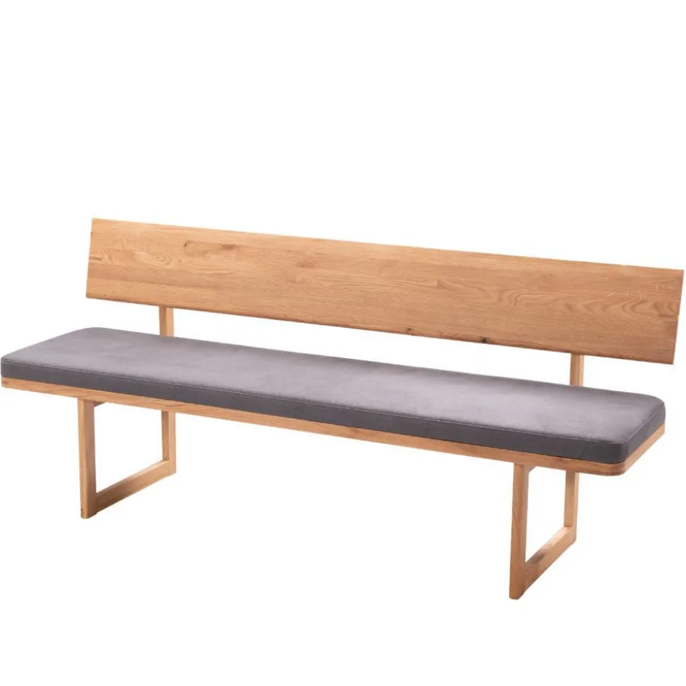 Esszimmerbank mit Lehne aus Wildeiche - Saar