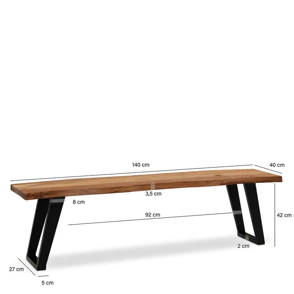 Esszimmerbank mit natürlicher Baumkante - Auricos