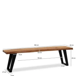 Esszimmerbank mit natürlicher Baumkante - Auricos