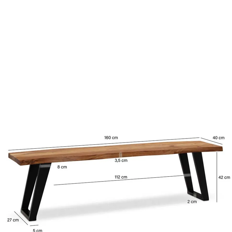Esszimmerbank mit natürlicher Baumkante - Auricos