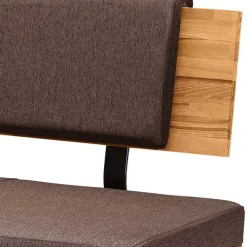Esszimmerbank mit Rückenlehne in Braun Stoff - Virds