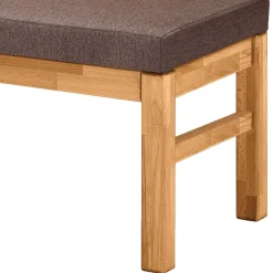 Esszimmerbank mit Rückenlehne in Braun Stoff - Virds