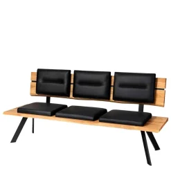 Esszimmerbank mit Rückenlehne in Wildeiche - Piton