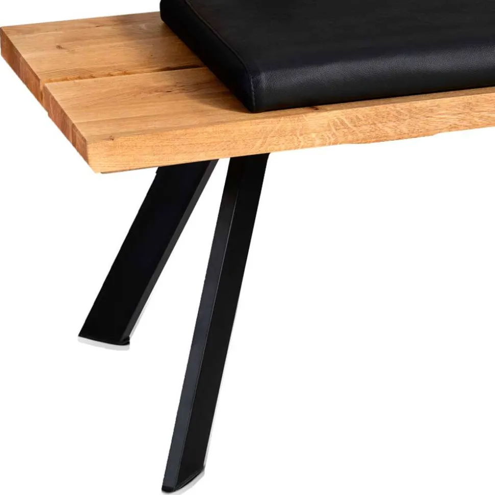 Esszimmerbank mit Rückenlehne in Wildeiche - Piton