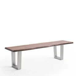 Esszimmerbank mit Trapezgestell aus Edelstahl - Jeremy