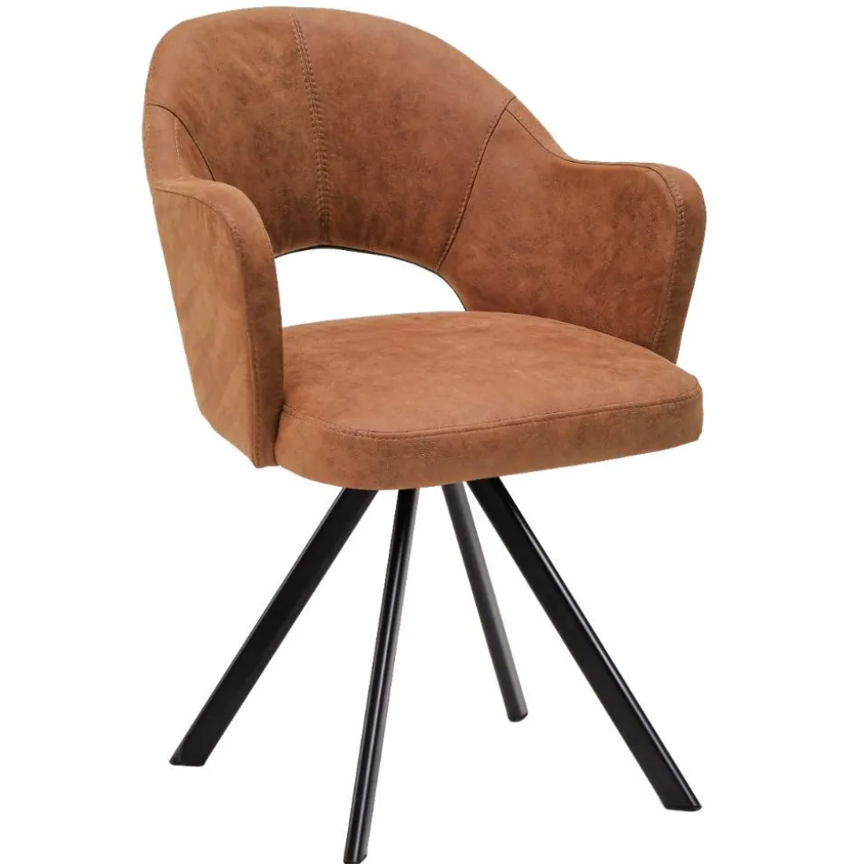 Esszimmer-Drehsessel in Cognac Braun - Sucrela