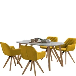 Esszimmergarnitur mit Polsterstühlen - Mint (fünfteilig)