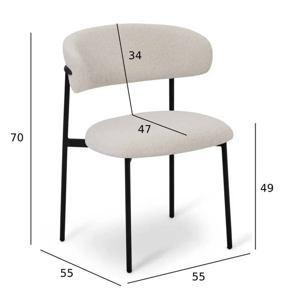 Esszimmergruppe im Skandi Design - Bean (fünfteilig)