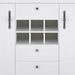 Esszimmermöbel Kombi in weißer Holzoptik Pinie - Liancos (vierteilig)