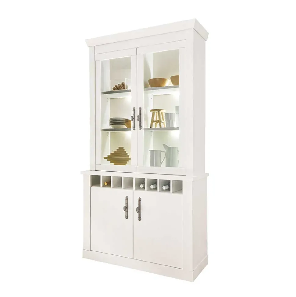 Esszimmermöbel Kombi in weißer Holzoptik Pinie - Liancos (vierteilig)