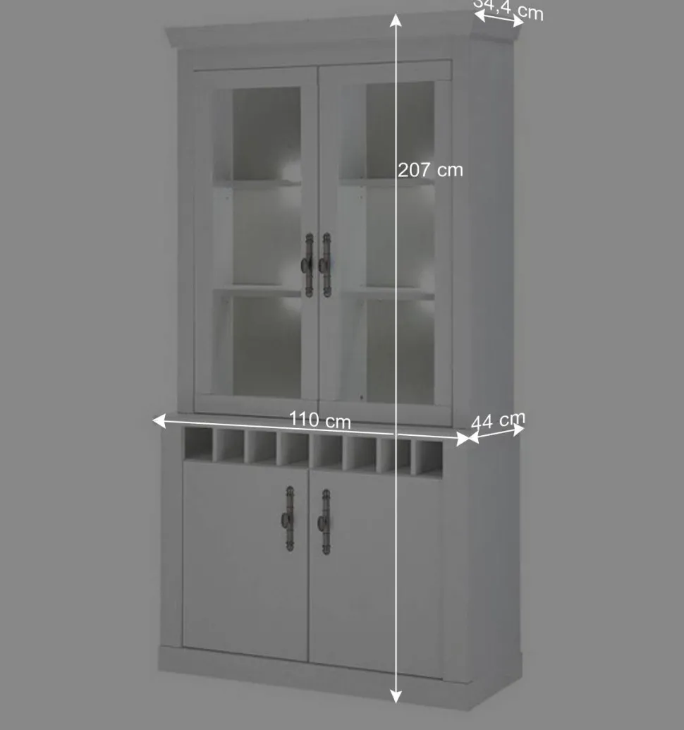 Esszimmermöbel Kombi in weißer Holzoptik Pinie - Liancos (vierteilig)