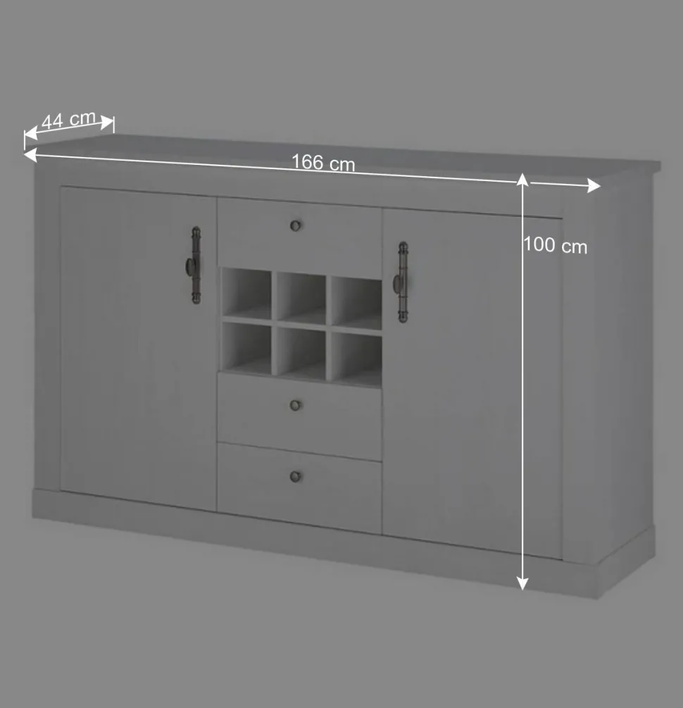 Esszimmermöbel Kombi in weißer Holzoptik Pinie - Liancos (vierteilig)