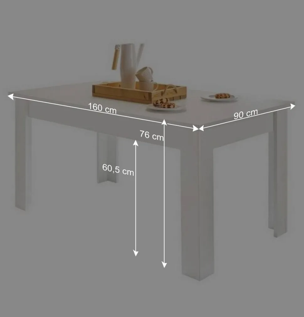 Esszimmermöbel Kombi in weißer Holzoptik Pinie - Liancos (vierteilig)