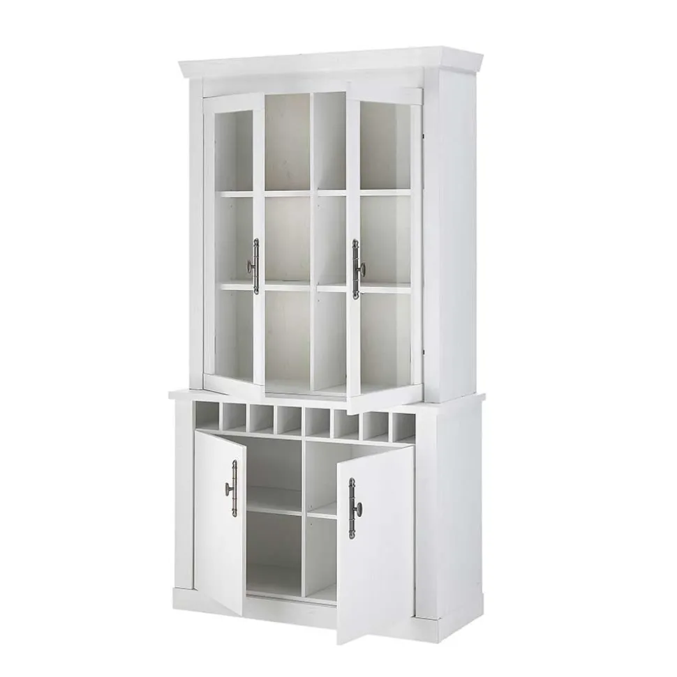 Esszimmermöbel Kombi in weißer Holzoptik Pinie - Liancos (vierteilig)