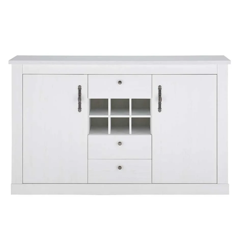 Esszimmermöbel Kombi in weißer Holzoptik Pinie - Liancos (vierteilig)