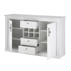 Esszimmermöbel Kombi in weißer Holzoptik Pinie - Liancos (vierteilig)