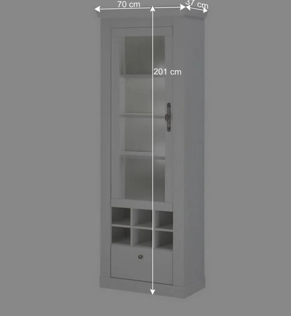 Esszimmerschrank Set in weißer Holzoptik Pinie - Liancos (dreiteilig)