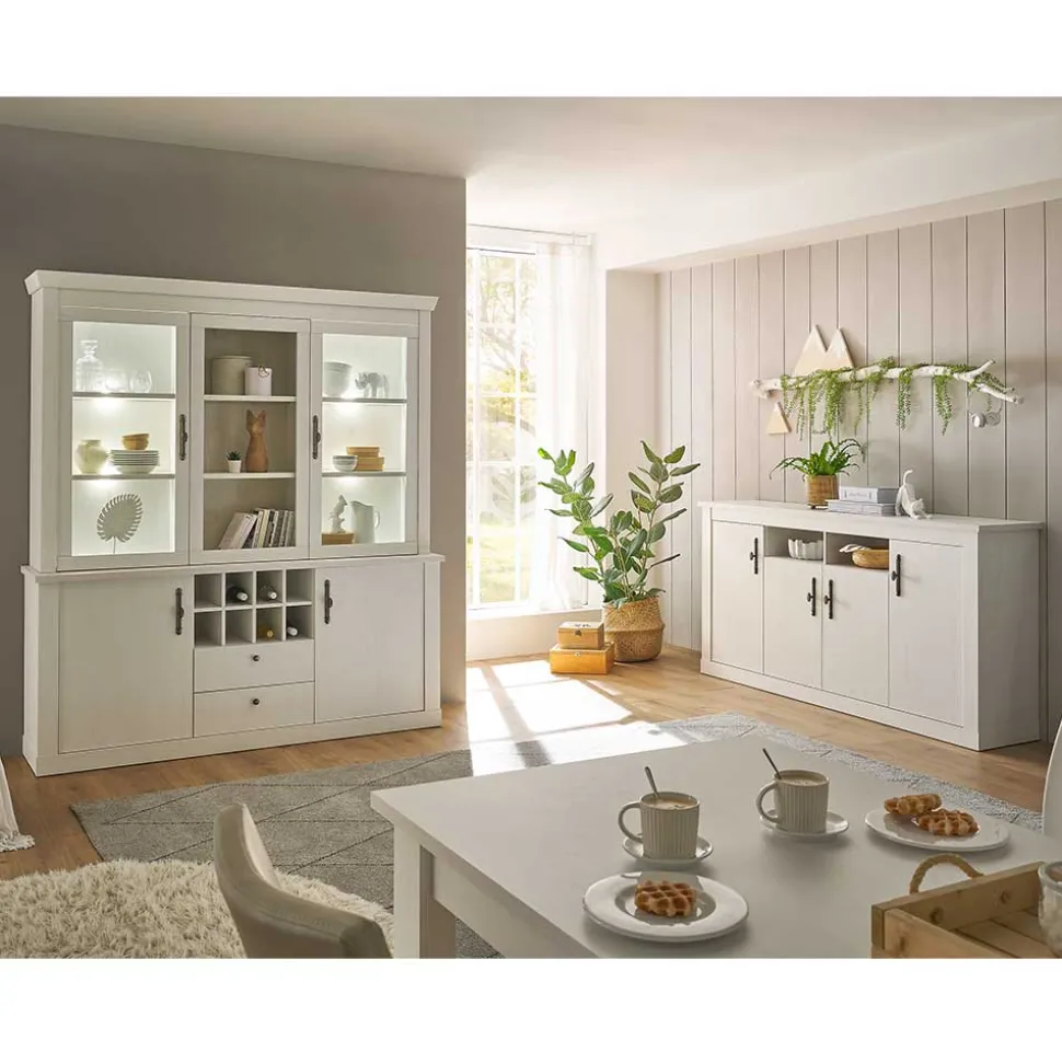 Esszimmerschränke in weißer Holzoptik Pinie - Liancos (zweiteilig)