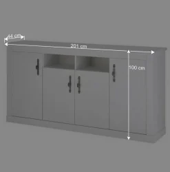 Esszimmerschränke in weißer Holzoptik Pinie - Liancos (zweiteilig)