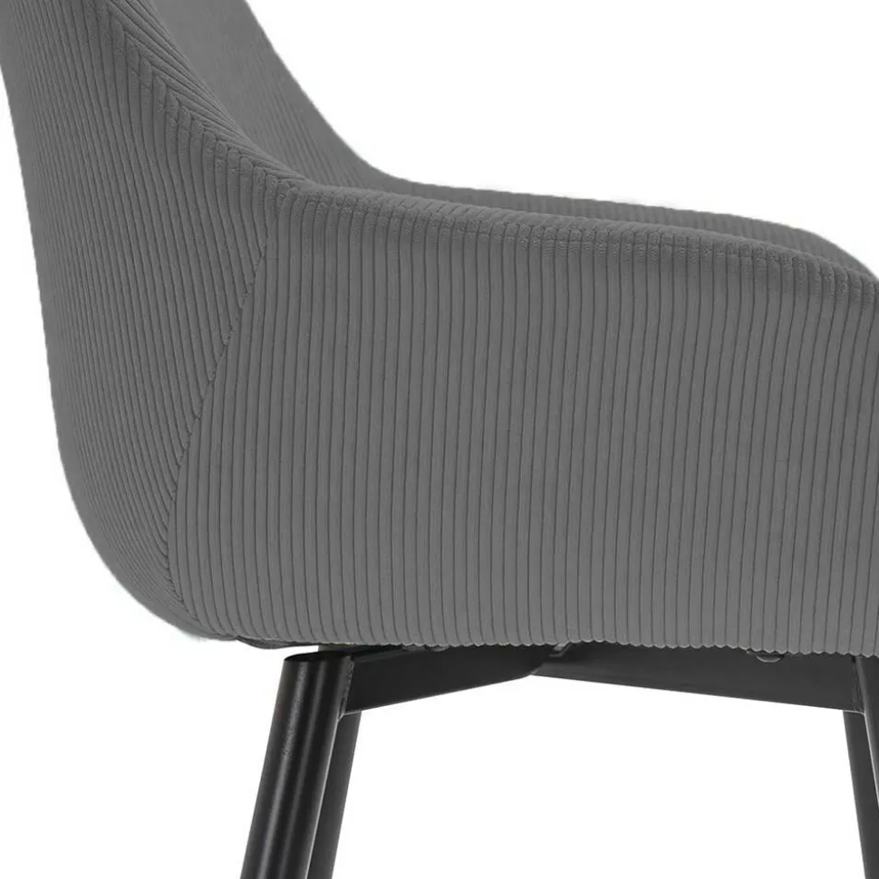 Esszimmerstuhl aus Cord in Grau - Culau (2er Set)