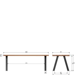Esszimmertisch aus Abachi Holz - Charme