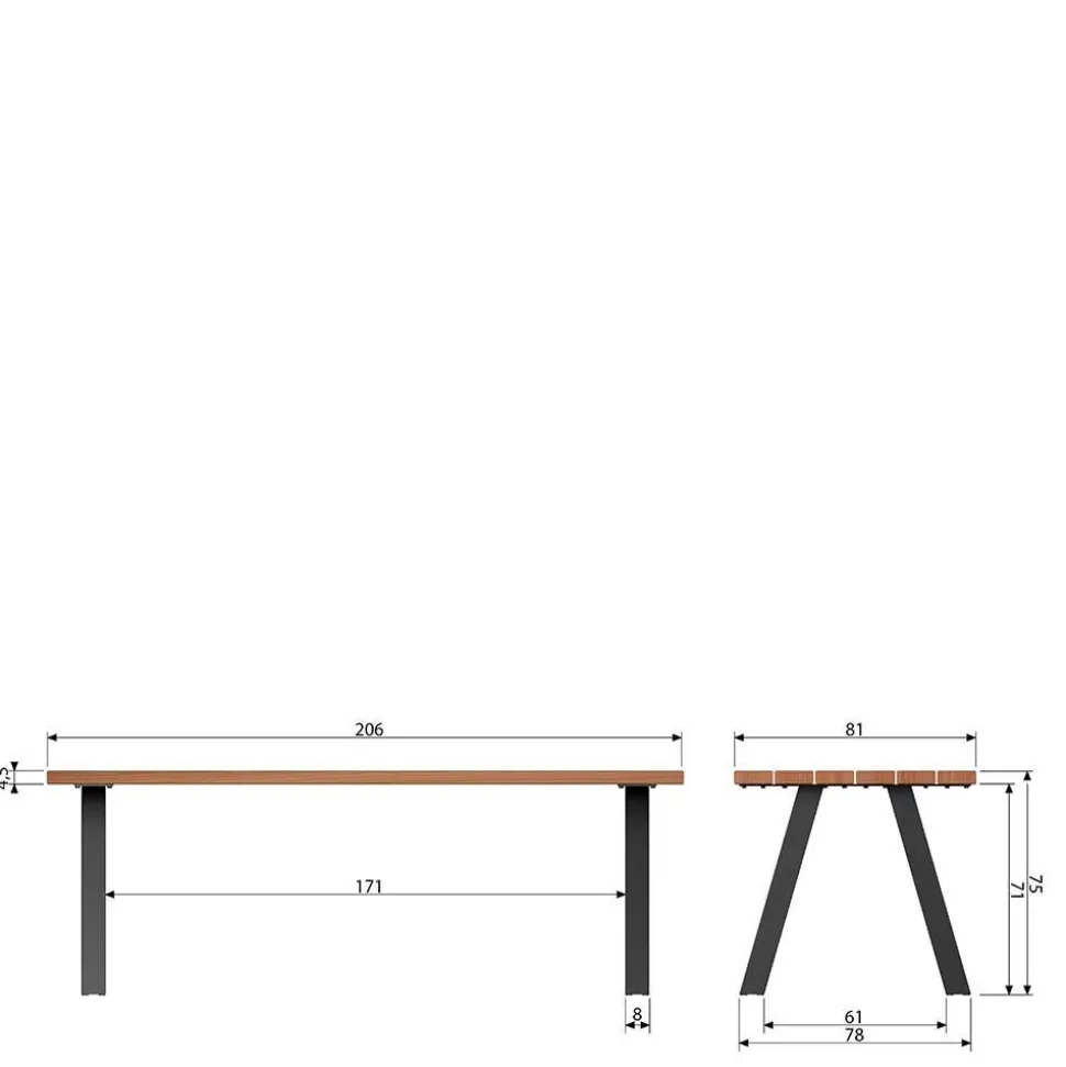 Esszimmertisch aus Abachi Holz - Charme