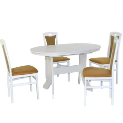 Esszimmertisch Gruppe in Weiß - Nemuro (fünfteilig)