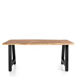 Esszimmertisch mit Naturkante und A-Design-Gestell - Viradossa