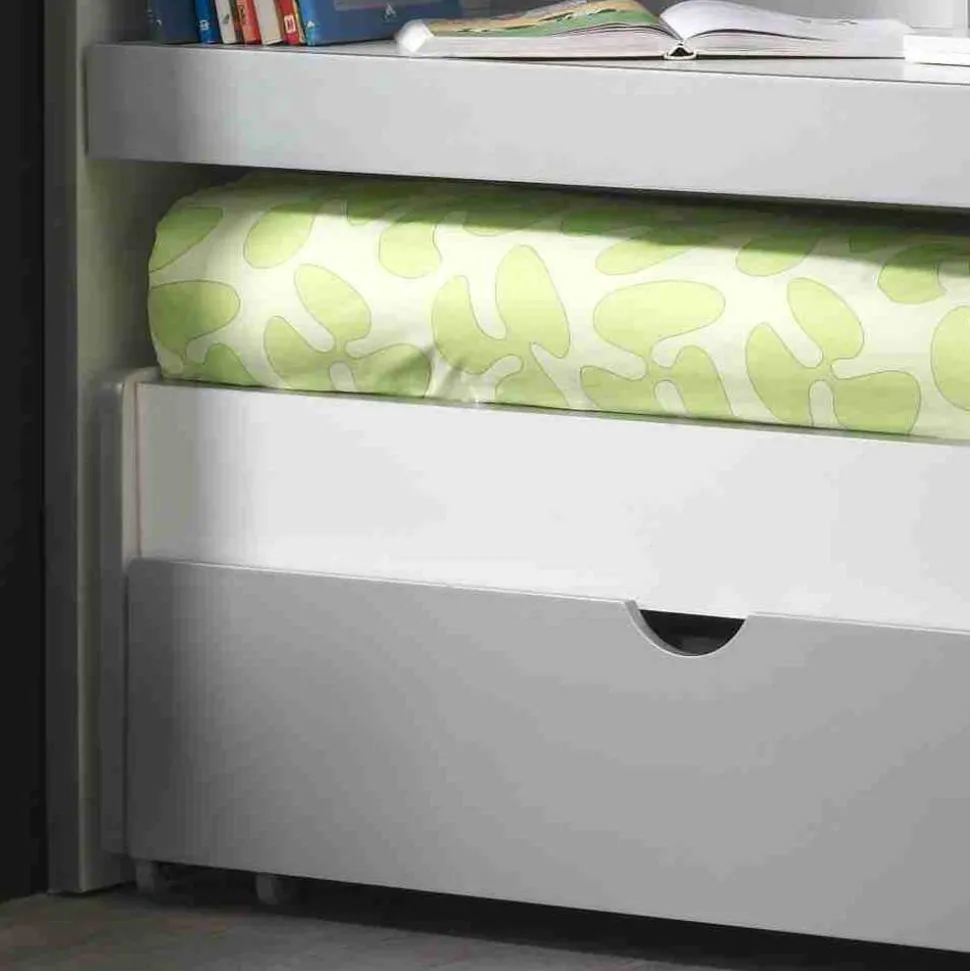 Etagenbett Boro in Weiß-Grau