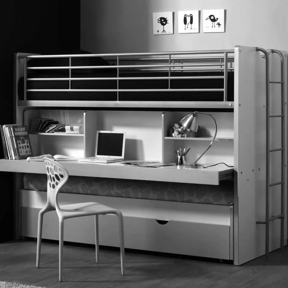 Etagenbett Musty in Blau-Weiß