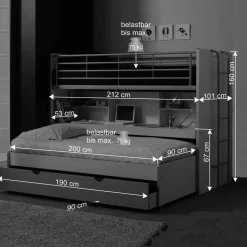 Etagenbett Musty in Blau-Weiß