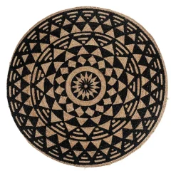 Ethno Style Teppich aus Jute in Natur & Schwarz - Conturay