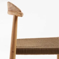 Eukalyptusholz Barstuhl mit Kordel Geflecht - Hajana