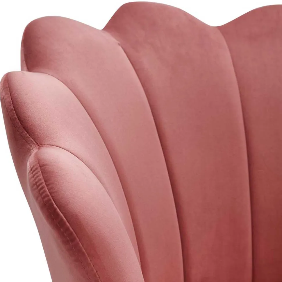 Extravaganter Armlehnenstuhl in Rosa Samt - Envus