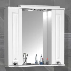 Extravaganter Bad Spiegelschrank in Weiß - Akira