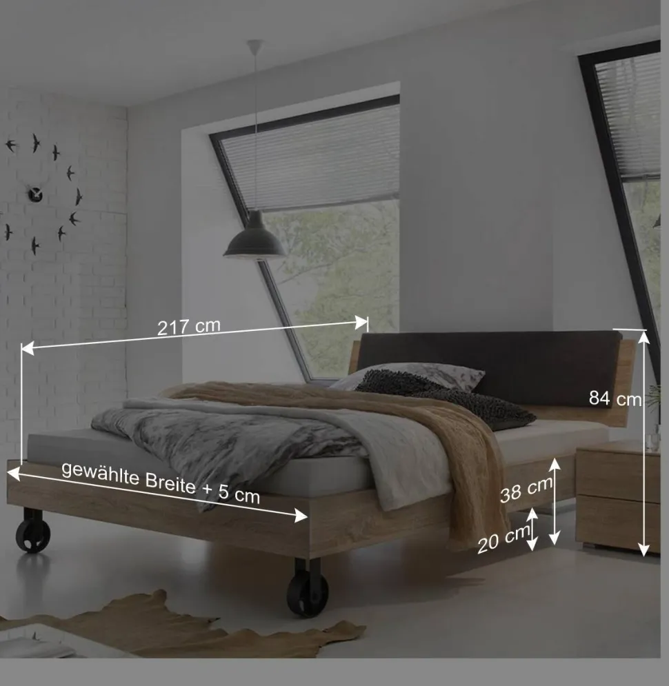 Factory Design Bett mit Nachtkommoden - Anglivia (dreiteilig)