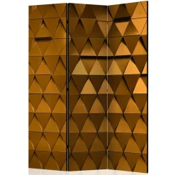 Faltbarer Leinwand Raumteiler in Gold - Adda
